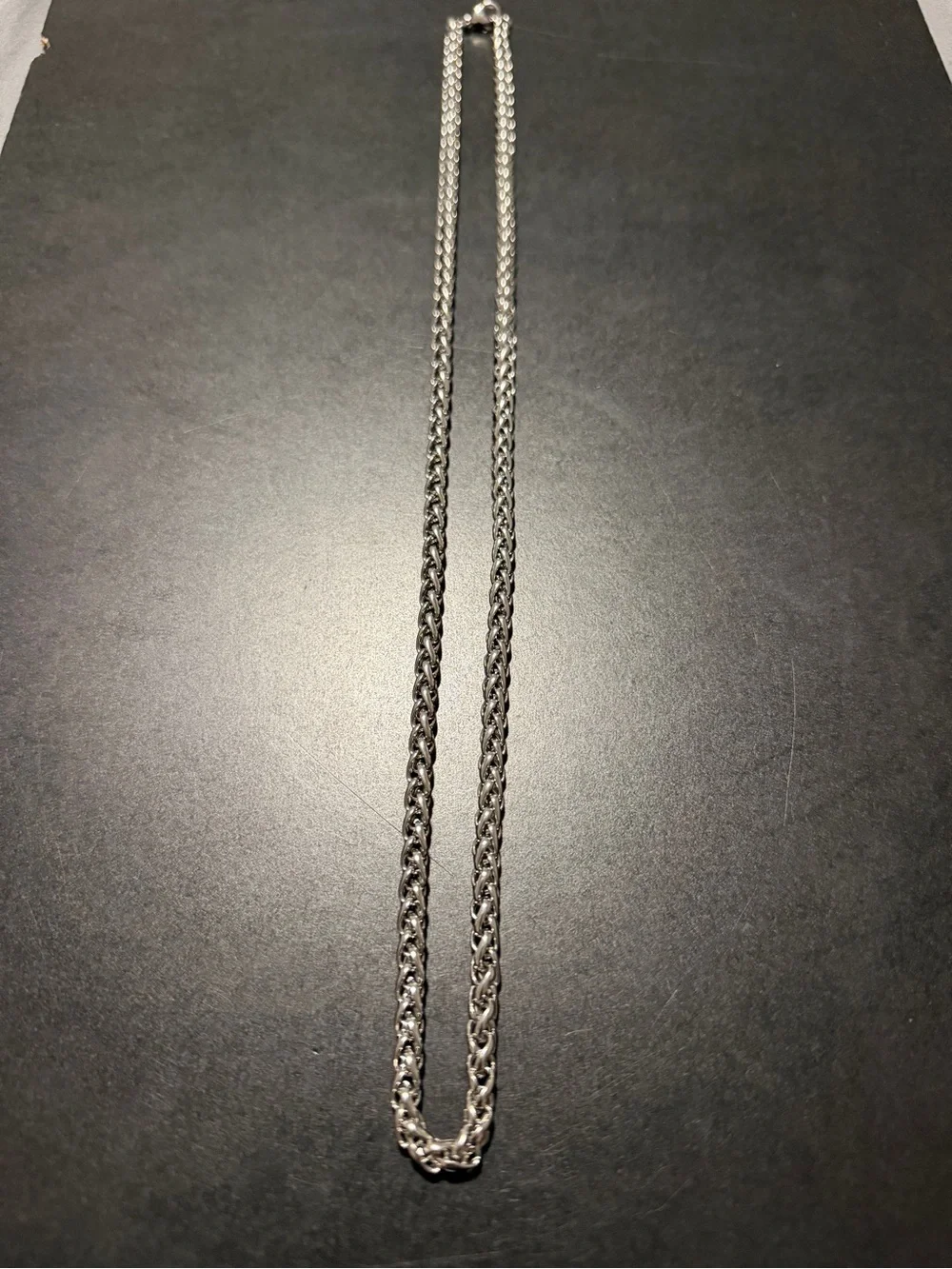 Sterling-Effect Silver Rope Chain Necklace for Men